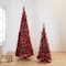 6ft. Unlit Red Tinsel Pop-Up Artificial Christmas Tree